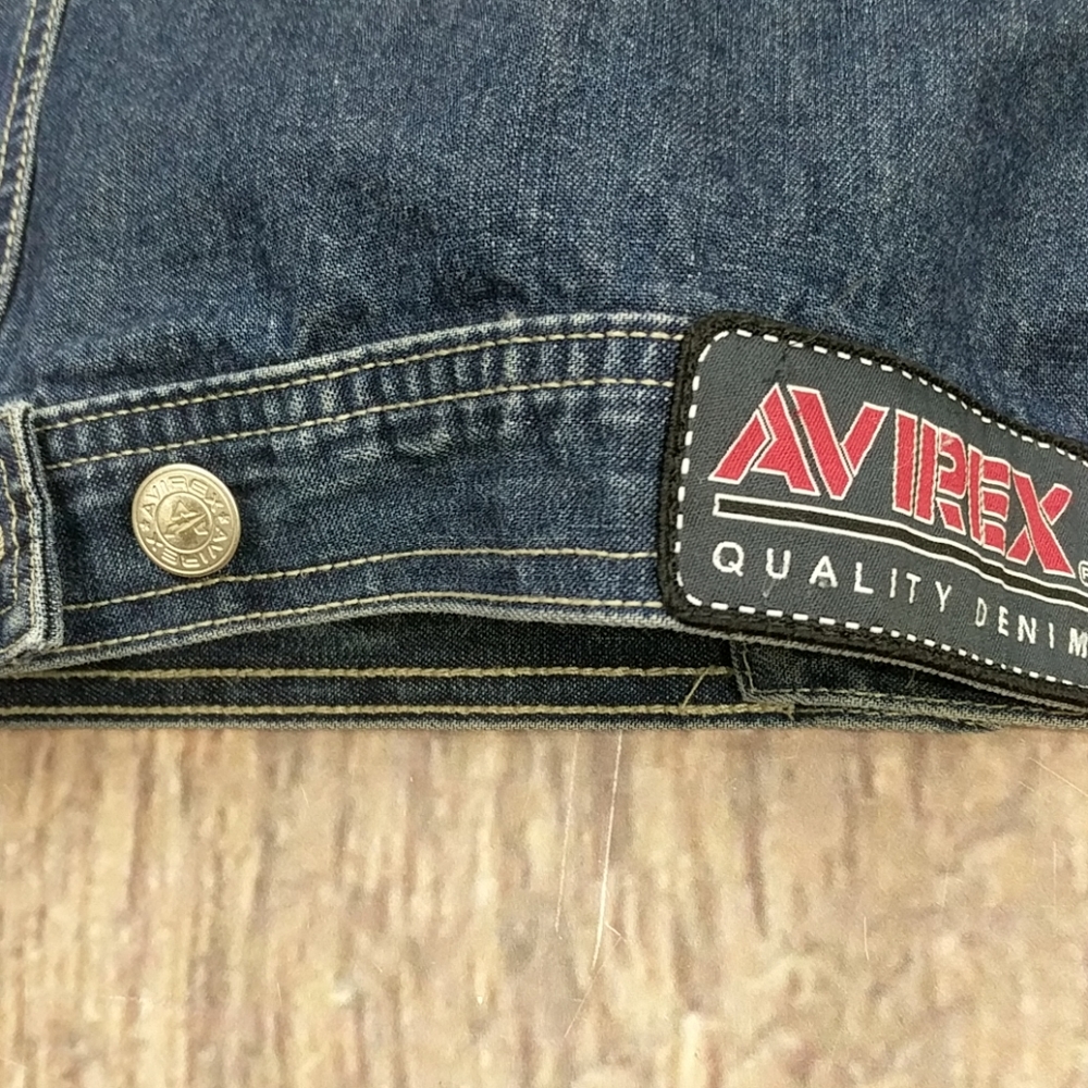 Avirex USA Denim Bluejean Jacket Patches Embroidery - Picture 4 of 7